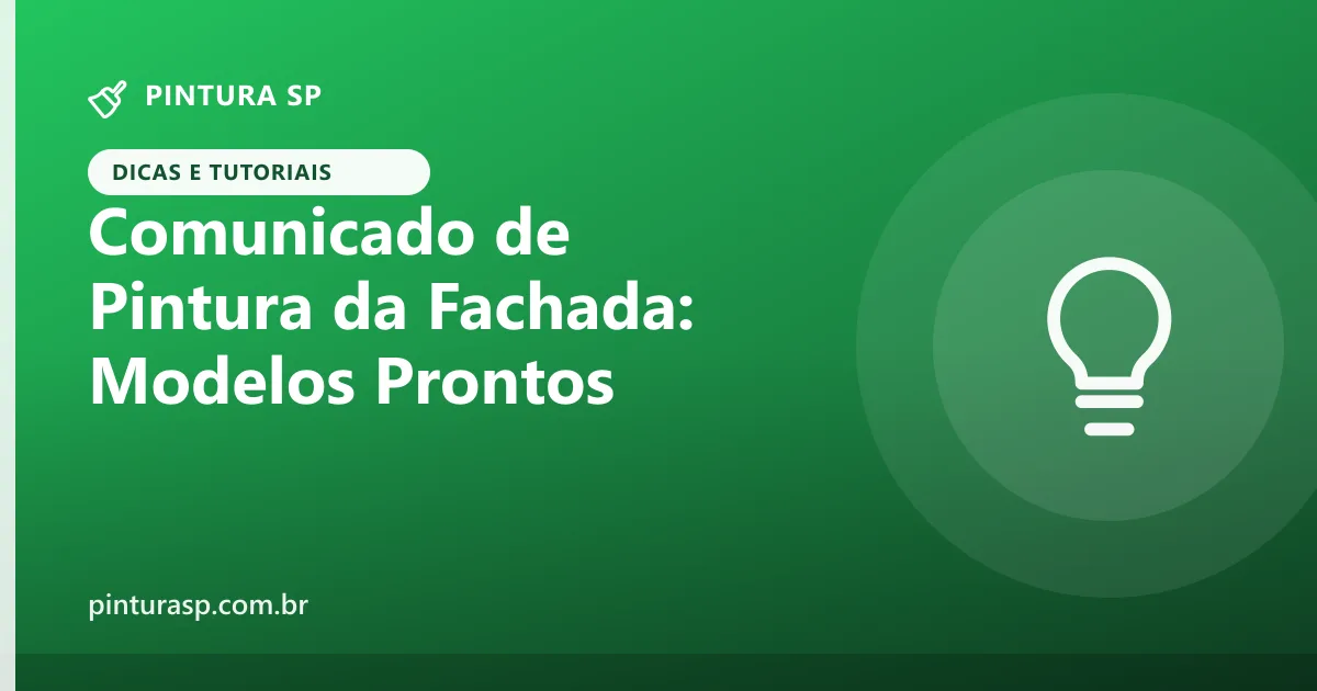 Comunicado aos moradores sobre a pintura da fachada: modelos prontos para cada fase